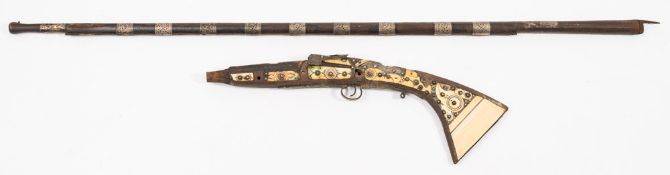 A 19th century ivory mounted Jezail :,