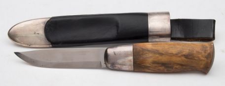 A Norwegian silver mounted sheath knife by David Andersen:,