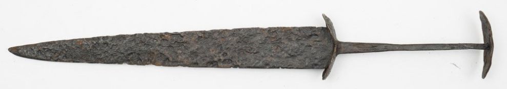 A Medieval dagger in excavated condition:,