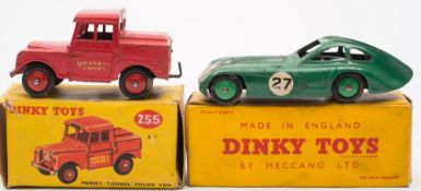 Dinky 255 land Rover 'Mersey Tunnel Police', together with 163 Bristol 450 Sports Coupe:,