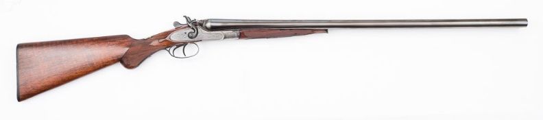 A 12- bore side by side double barrelled hammer shotgun by Frederick Williams, London:, no 120379,