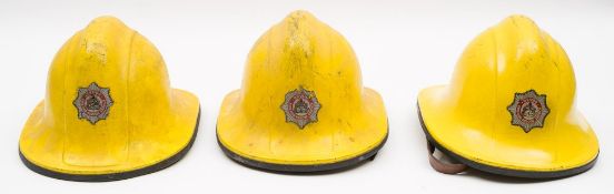 Three Cromwell pattern helmets for Devon Fire Service:,