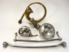 A chrome plated Lucas FT/LR 10/11 spotlight:, together with a 'Styla' spotlight,