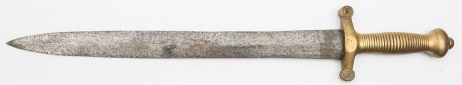 A French Model 1831 Foot Artillery Sword:, of 'galdius' pattern with double edged blade,