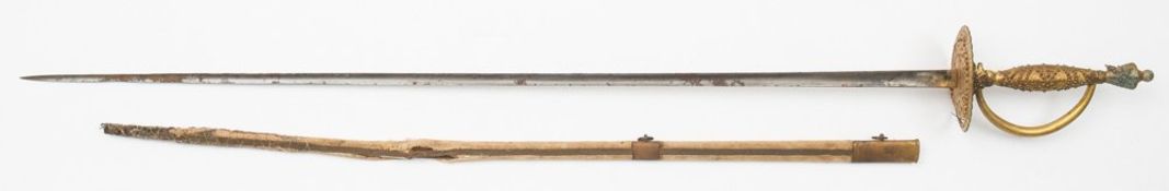 A 19th century gilt short sword in the 18th century-style:,