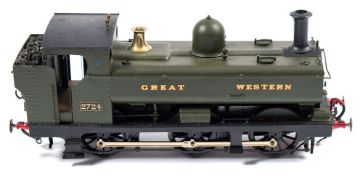 An O gauge 0-6-0 tank locomotive: No 2724 in GWR green livery.
