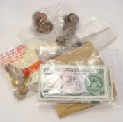 A quantity of various banknotes, European and domestic:,