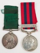 A Victorian India General Service Medal with one clasp to 1007 Pte C Ricketts 2nd Somerset LI:,