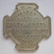 A Clifton Rocks Railway opening day commemorative medallion:, stamped and dated March 11th 1893, 3.