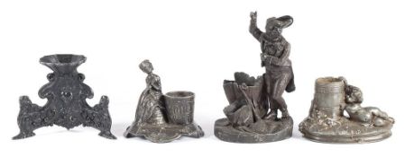A group of ten 19th century and later pewter vesta holders:,