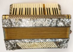 Geraldo (Germany) a cased piano accordion, with grey pearlescent finish:,