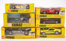 Corgi: a boxed group of six, No384 Adams Bros Probe 16, No 394 Datsun 240Z,