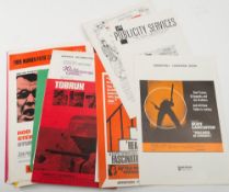 A collection of approximately seventy-two various film press sheets:, including 'Cabaret',