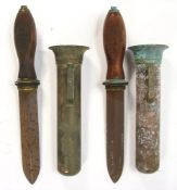 Two Italian diver's knives by Galezzi:, both with flat double edged blades,