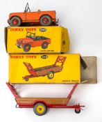 Dinky No 340 Land Rover:, orange body with dark green interior,