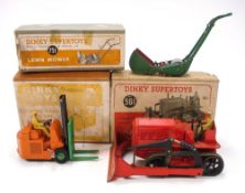 Dinky No 561 Blaw Know Bulldozer:, red with black rubber treads,