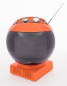 A JVC Nivico Videosphere 'space helmet' television in orange:, model 3420SW,