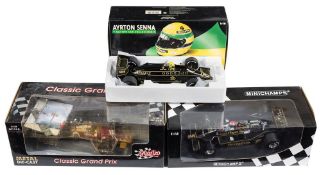 Minichamps and others, three 1/18th scale Formula 1 racing cars: includes Lotus ford 79,