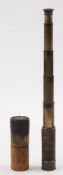 A 19th century brass pocket telescope, of six draws by J Steward, London:,