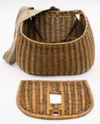 A bow front wicker creel:..