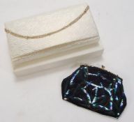 A Japanese brocaded purse: using saga-nishiki fabric, together with a French sequin purse.