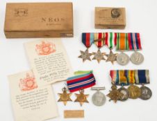 A WWI Royal Navy group of four together with two WWII family groups:,
