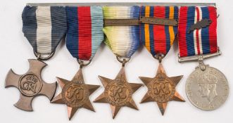 A WWII Royal Navy DSC group of five:, GRV DSC 1943, 1939-45 Star, Atlantic Star with clasp,