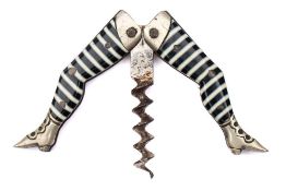 A German novelty 'Lady's Legs' folding corkscrew:,