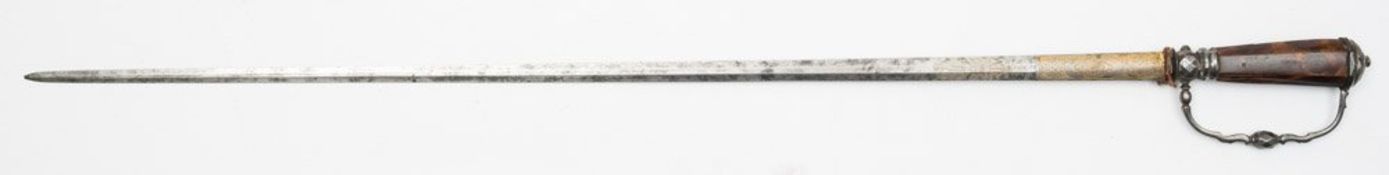 A mid-17th century rapier and an 18th century small sword:,