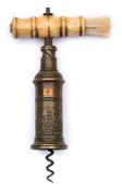 An early 19th century Thomason type double action corkscrew by Heeley & Sons, London:,