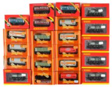 Hornby, twenty two assorted items of 00/H0 rolling stock: includes, mineral wagons, tank wagons,