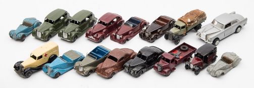 A collection of fifteen various Dinky toy cars:, including two Fraser Nash sports cars,