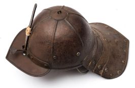 A 20th century Civil War lobster tail helmet:, of typical form.