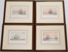 After Derek Gardner- USS Constitution,:- coloured print in an edition of 850 signed in pencil,