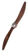 A WWI two blade laminated mahogany propeller by Hispano Suiza for an SE.