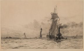William Lionel Wylie [1851-1931]- Thames Estuary,:- etching,