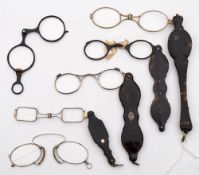 Four pairs of tortoiseshell mounted lorgnettes:,