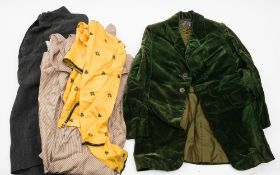 A green velvet jacket by 'Our Boys Clothing Company', London:,