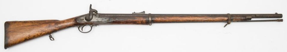 A percussion cap rifle:, unsigned,