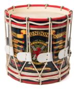 A London Scottish regimental rope-tensioned side drum:,