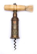 An early 19th century Thomason 'Ne Plus Ultra' double action corkscrew by Samuel Cotterill:,