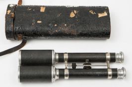 A pair of leather cased aluminium telescope binoculars by Negretti & Zambra, London:,