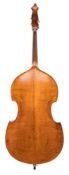 A 19th century German double bass circa 1880: with a two-piece swell back,