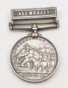 A Victorian Afghanistan Medal '1243 Sergt E Geary 1/17th Regt' with Ali Musjid clasp:.