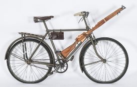 A WWI British Army style bicycle:, most probably a Raleigh All steel model:,