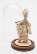 A 20th century fashion doll under glass dome:,