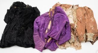 An Edwardian purple silk jacket:,