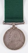 An Edward VII Volunteer Long Service medal to 489 Cpl J Dugan 1/VB NTHPTN Regt:.