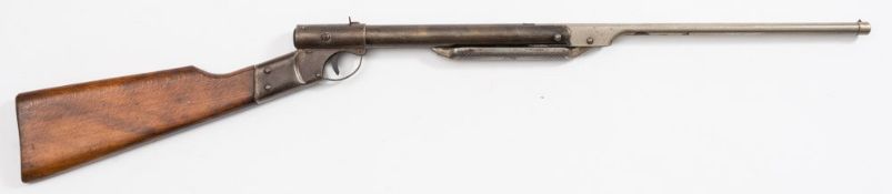 A pre-war Haenel XX .177 calibre air rifle:, with nickel plated barrel and beech stock, 87.5cm long.