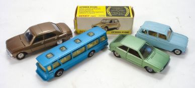 A group of three Spanish Dinky cars:, Peugeot 504, VW Sirocco and Renault 4L,